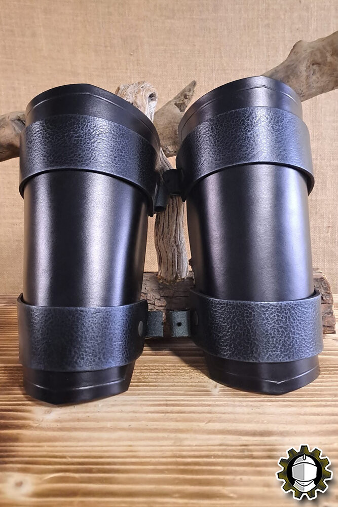 Medieval leather bracelets model Ragnall, black