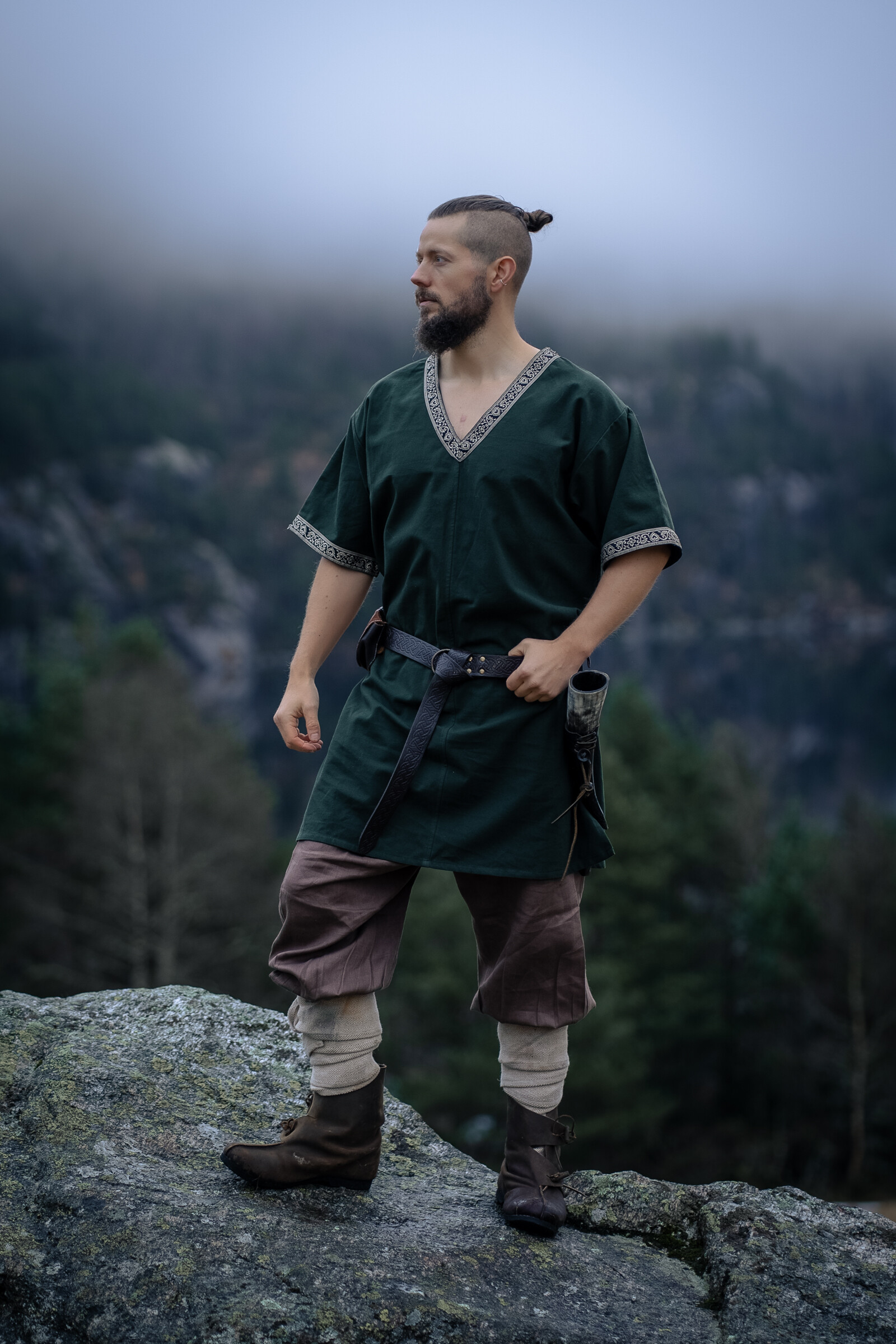 Short Viking Tunic Model Loki, Olive Green