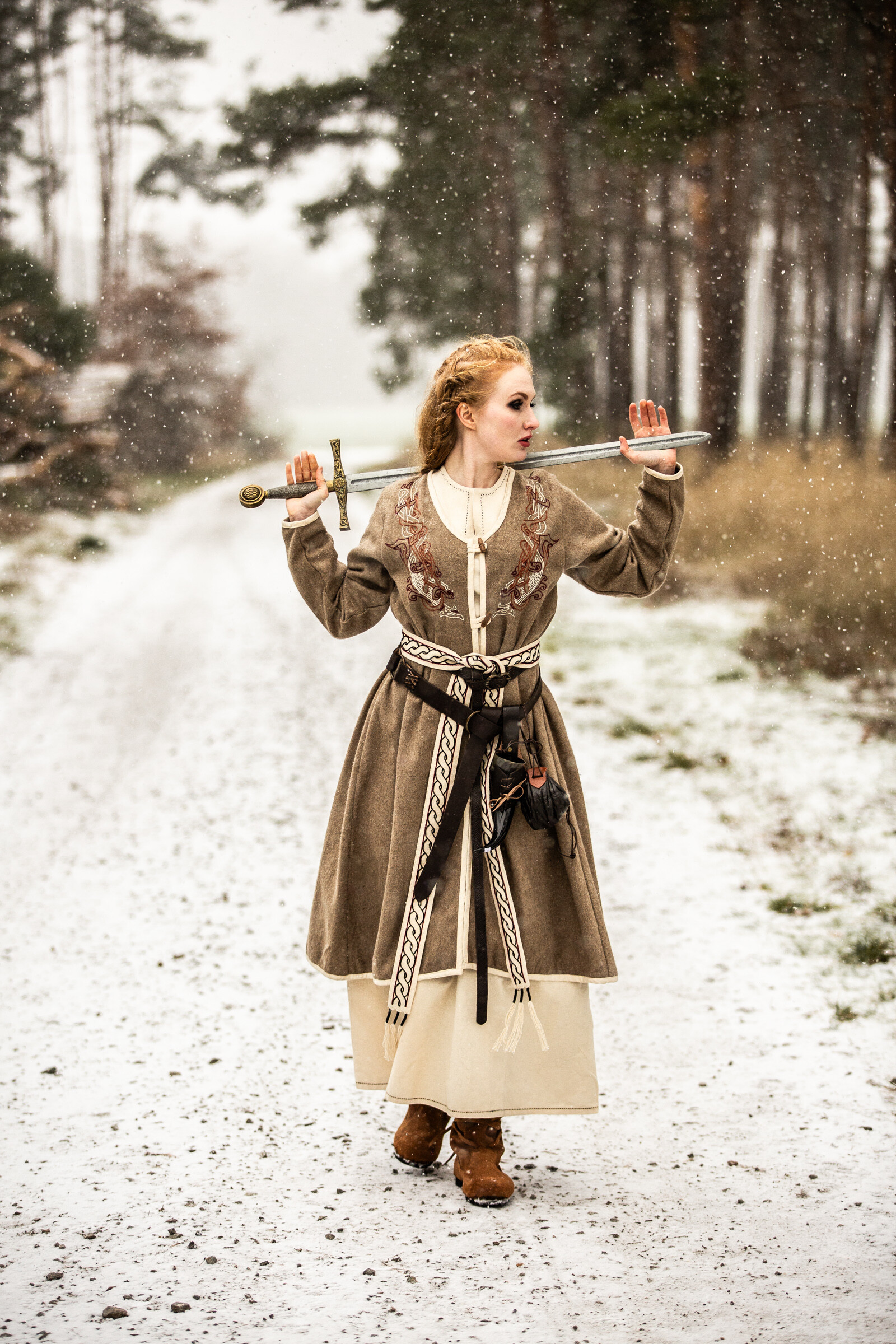 Women's Viking Coat Birka Skadi, Sand color