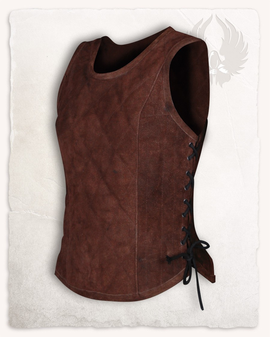 Medieval leather corset model Lucy, brown color