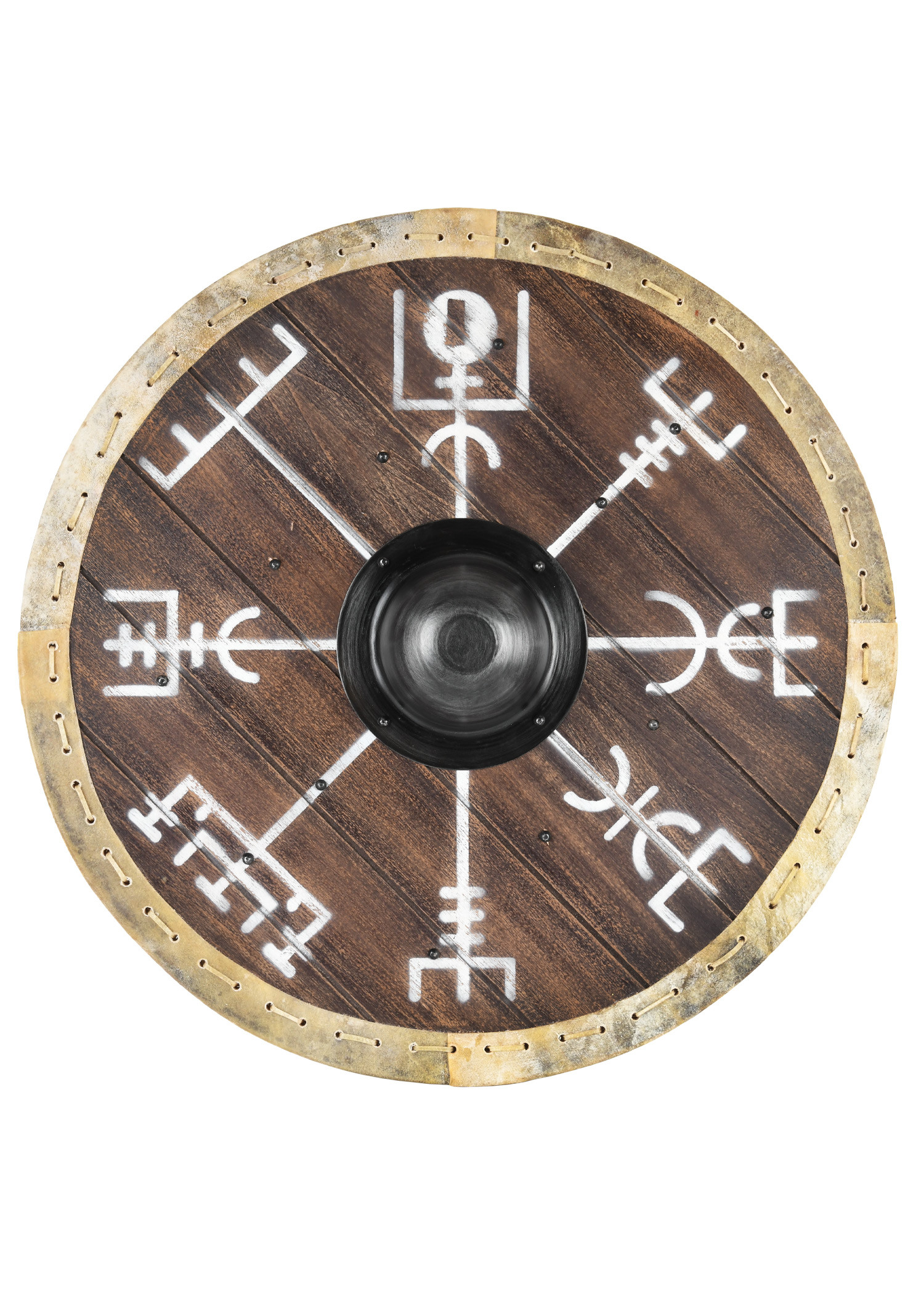 Viking Shield Vegvísir with Leather Edge (60 cm.)