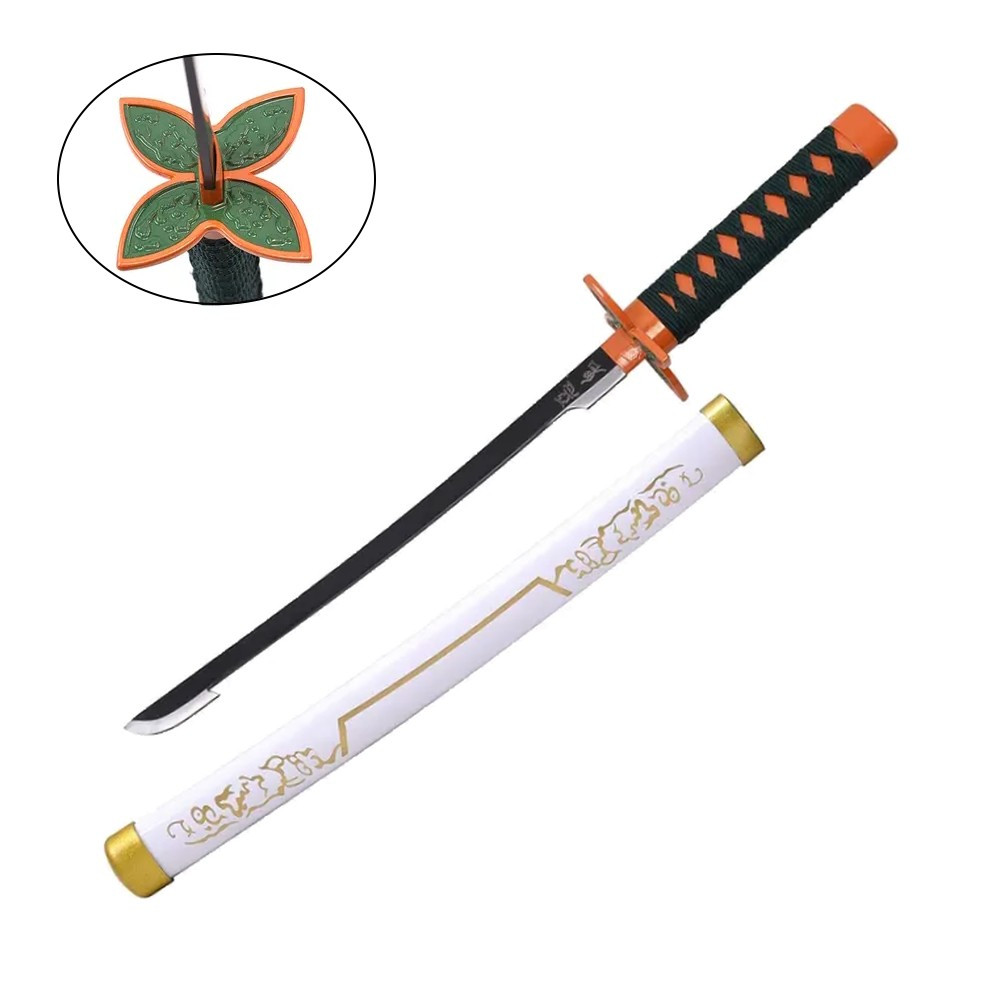 Mini Katana Shinobu Kochou green flower, bamboo blade