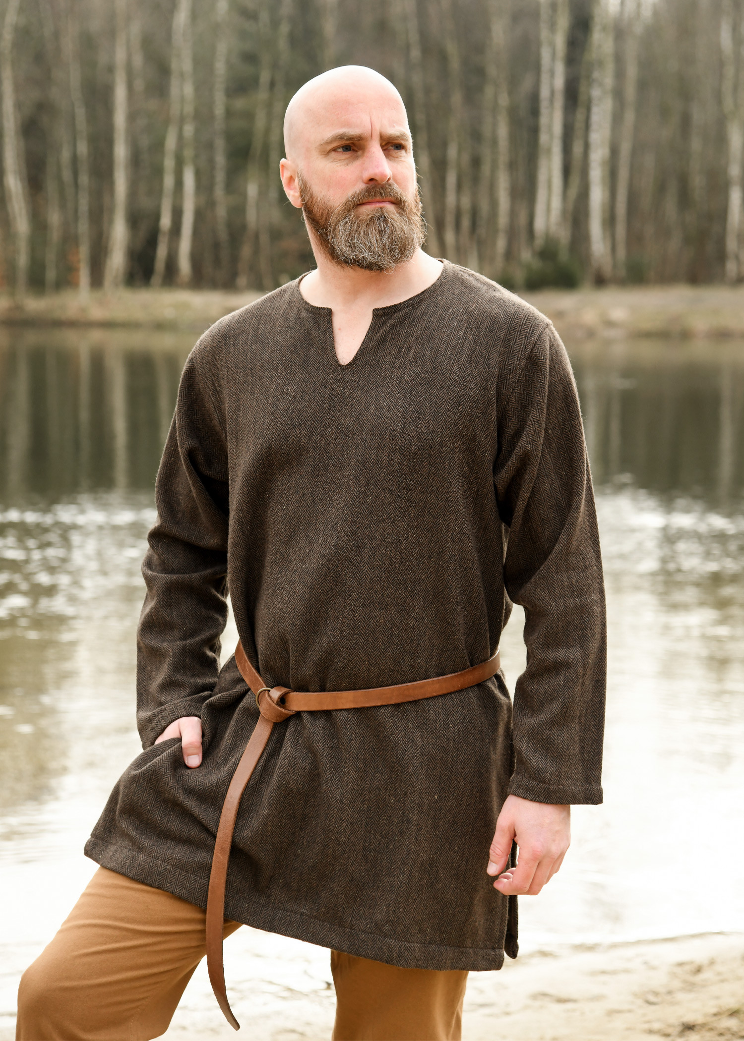 Viking tunic model Morten, herringbone pattern