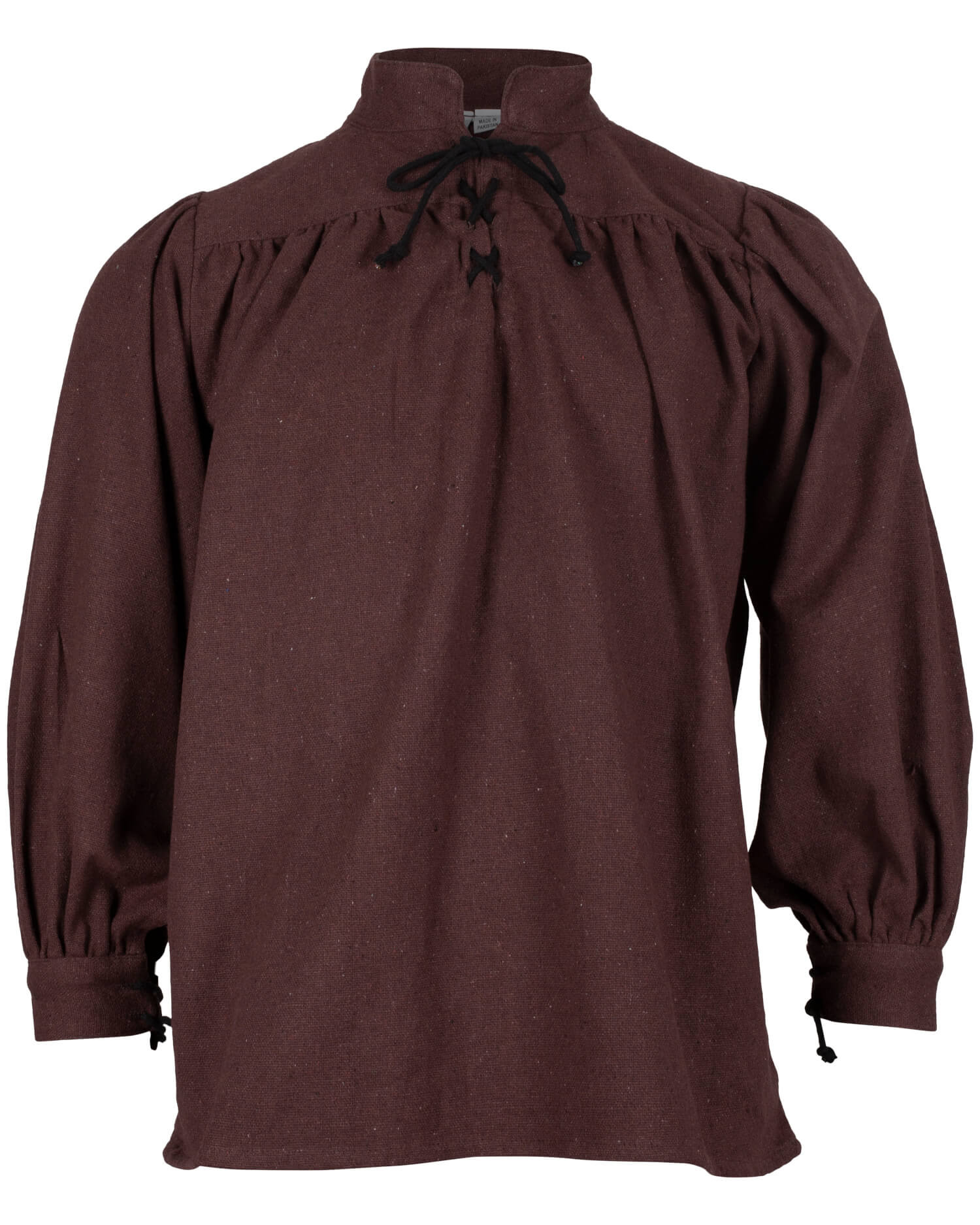 Medieval cotton shirt model Ansgar, brown color