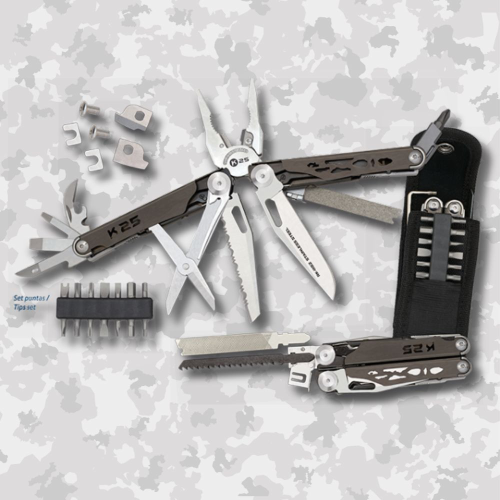 K25 multi-tool pliers with titanium handles
