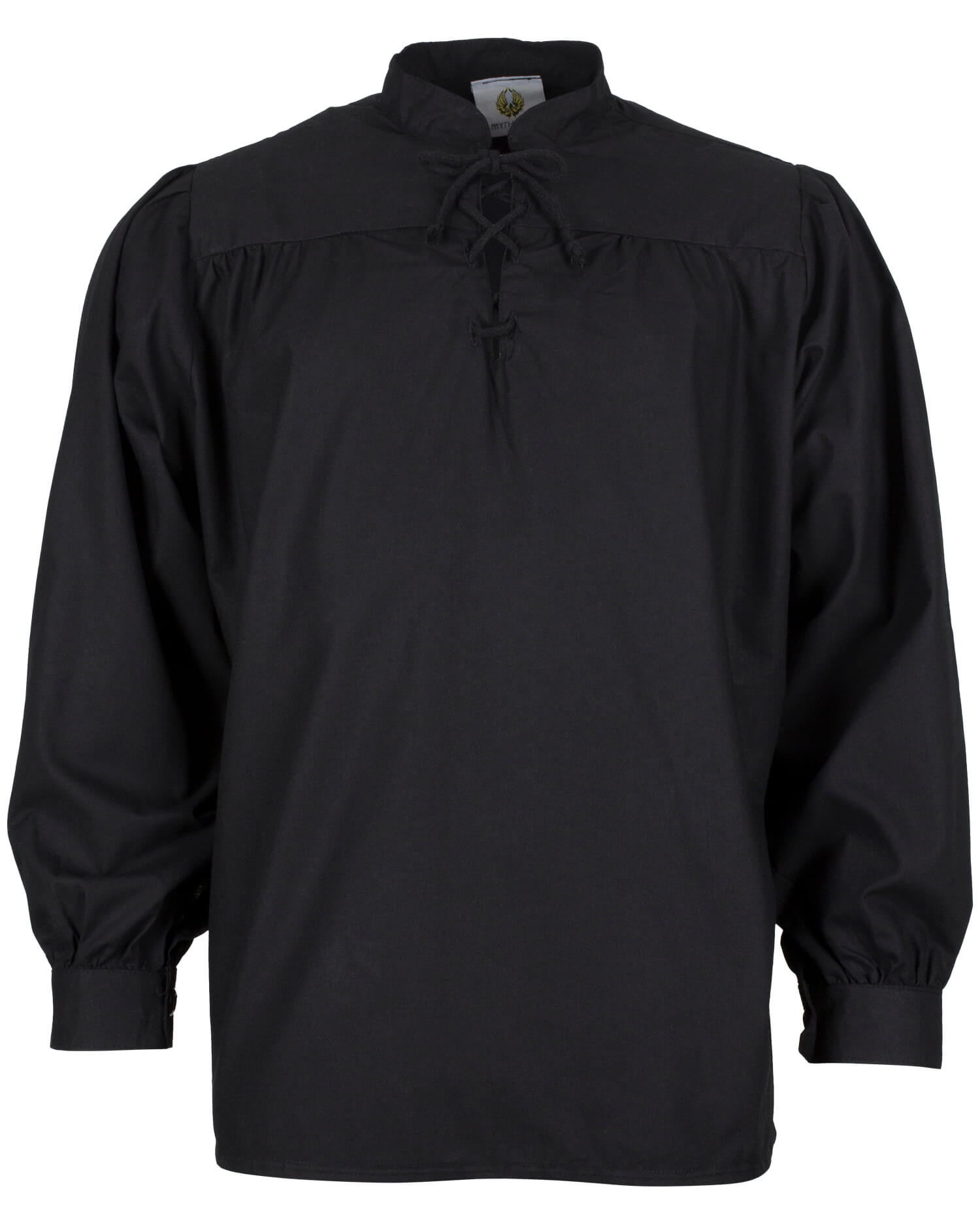 Medieval cotton shirt model Roland, black color