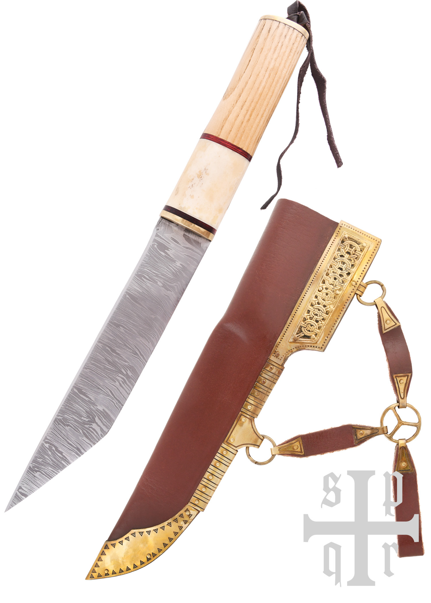 Viking Sax Knife in Damascus Steel