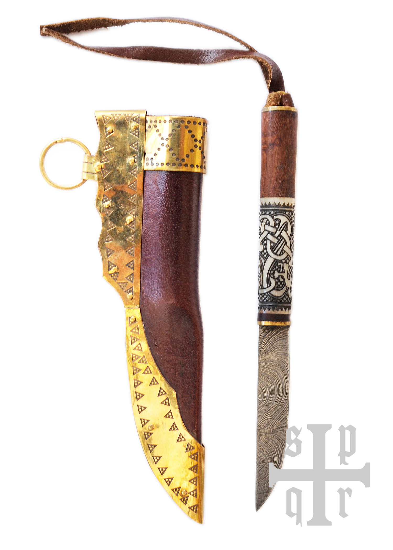 Viking Knife with Damascus Steel Blade (256 Layers)
