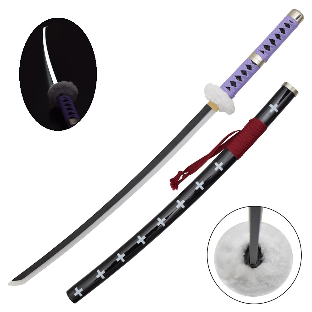 Trafalgar Law One Piece Katana bamboo, LED, purple braided