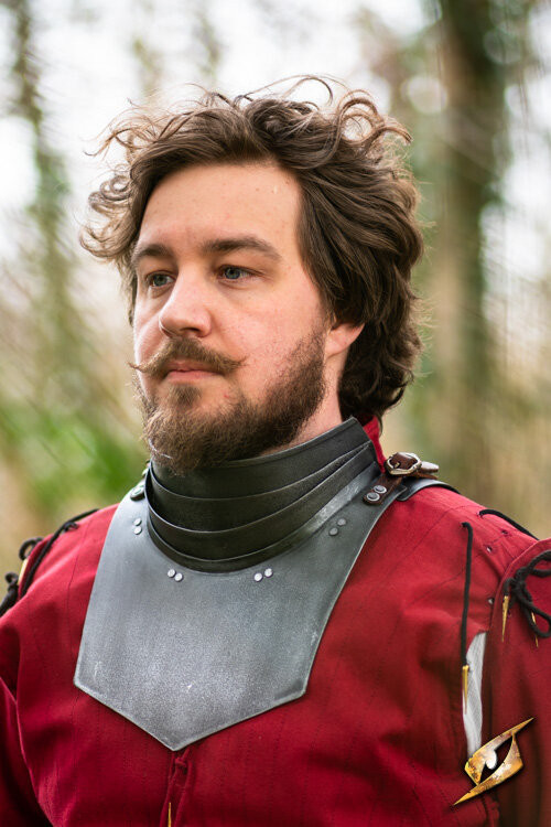 Medieval steel gorget model Landsknecht, blackened finish
