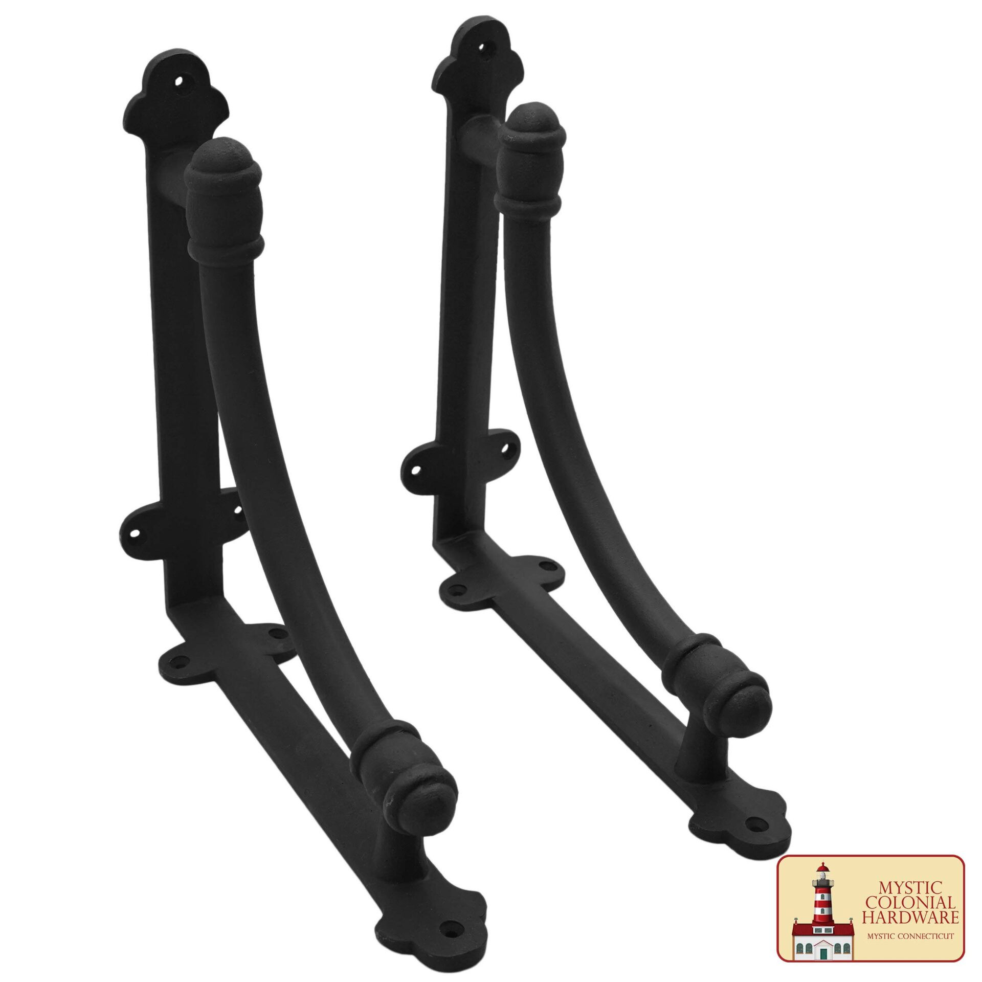 Medieval wrought iron brackets for shelves