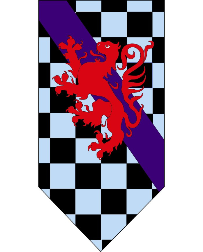 Medieval Flag Chessboard and Lion