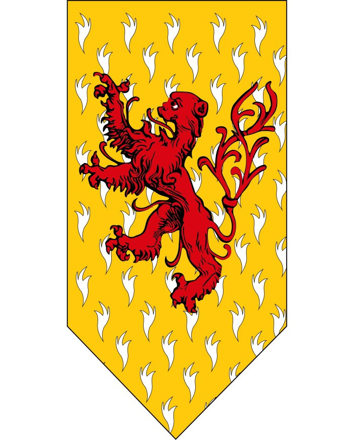 Medieval lion and Armenians flag on yellow background
