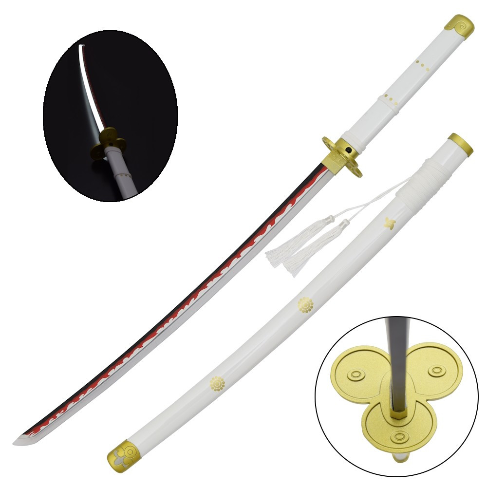 White Enma Katana from Zoro with LED in Bamboo