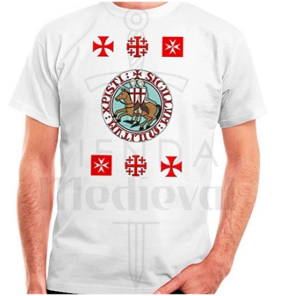 Knights Templar T Shirt With Crosses Short Sleeve - Gorgeous Medieval T-Shirts