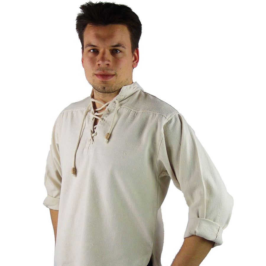 Medieval shirt laces Ansbert model natural white color 1737826030 - Top 10 Best-Selling Men's Medieval Clothing in 2024: Discover the Trends