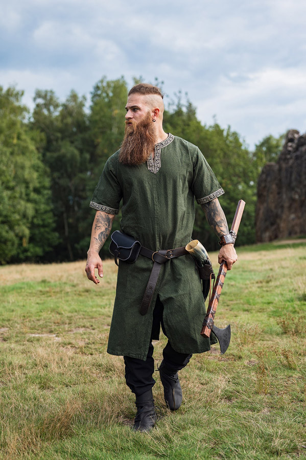 Viking tunic short sleeve Richard, green