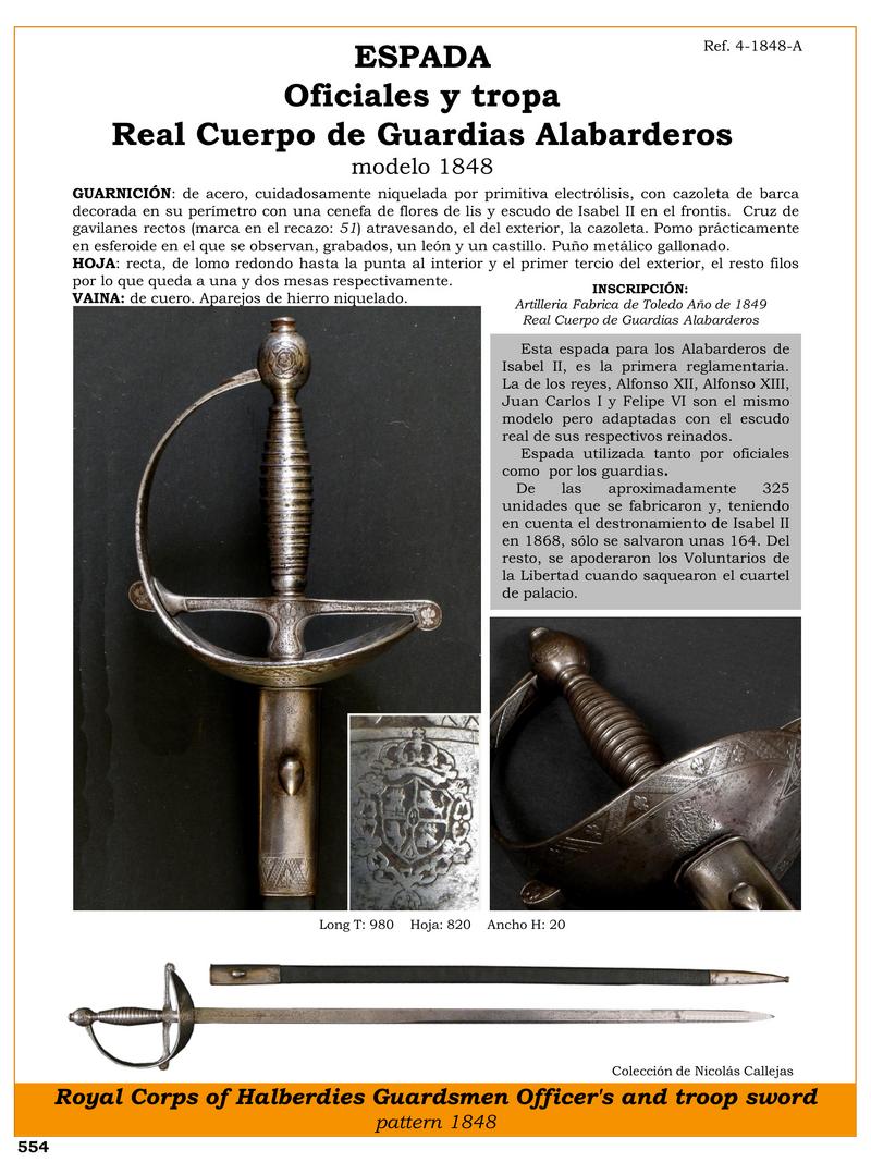 espada oficiales y tropa ref 4 1848 a real cuerpo de guardias alabarderos modelo 1848 jpg 1748689772 1748690088 - Isabel II Halberdier Sword: History and Unique Features