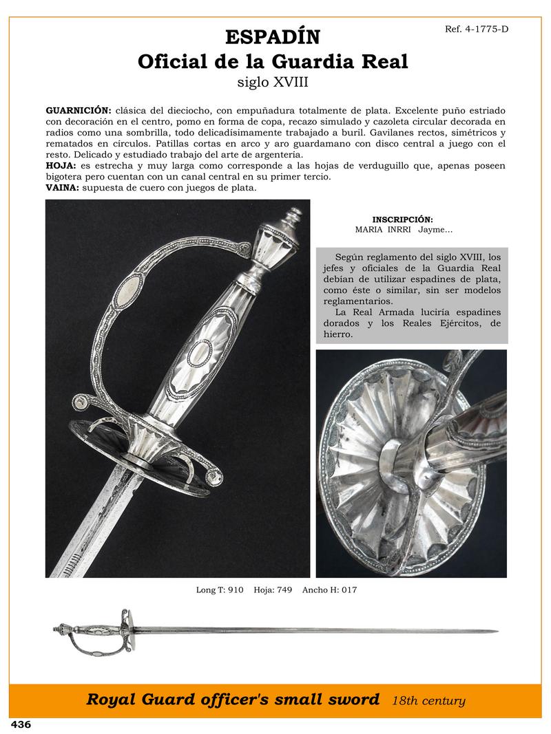 espadin de la guardia real elegancia del siglo xviii 1746249624 - Royal Guard Espadin: Elegance of the 18th Century