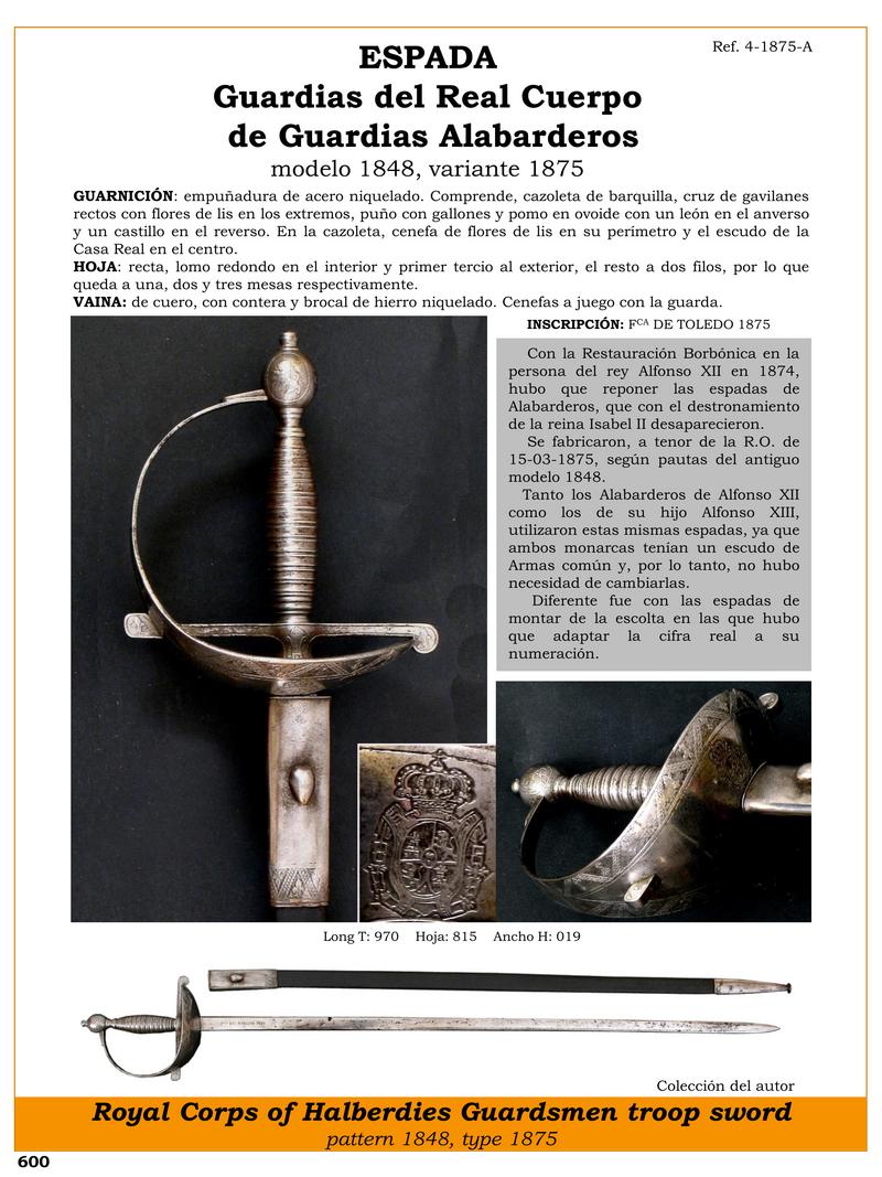 espada guardias del real cuerpo de guardias alabarderos modelo 1848 variante 1875 jpg 1749704970 1749705246 - Alabardero Sword 1848: Elegance and Military Tradition
