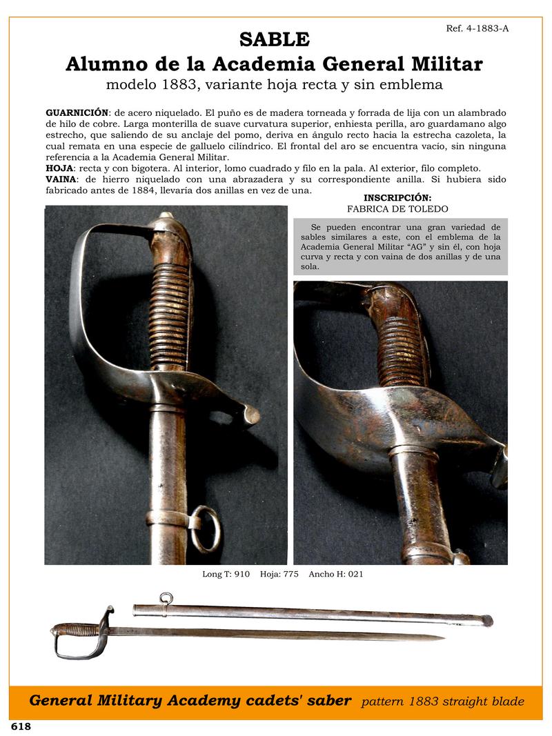 sable alumno de la academia general militar modelo 1883 variante hoja recta y sin emblema jpg 1750072169 1750072445 - Military Academy Sabers: Model 1883 with Straight Blade