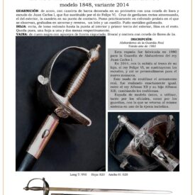 espada oficiales y guardias ref 4 2014 a de los reales guardias alabarderos modelo 1848 variante 2014 jpg 1752404969 1752405575 275x275 - Senior Officer Sword: History and Unique Details