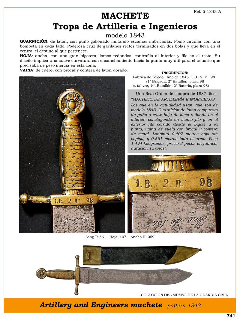 machete tropa de artillera e ingenieros modelo 1843 jpg 1752642571 1752643184 - Artillery Machete Model 1843: Design and Unique Details