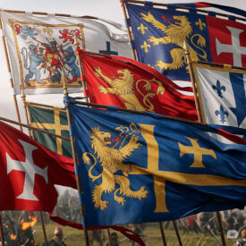 medieval standards and banners symbols of honor and guidance in battle 275x275 - Pavia Hussars Saber: Elegance and Exclusivity 1909