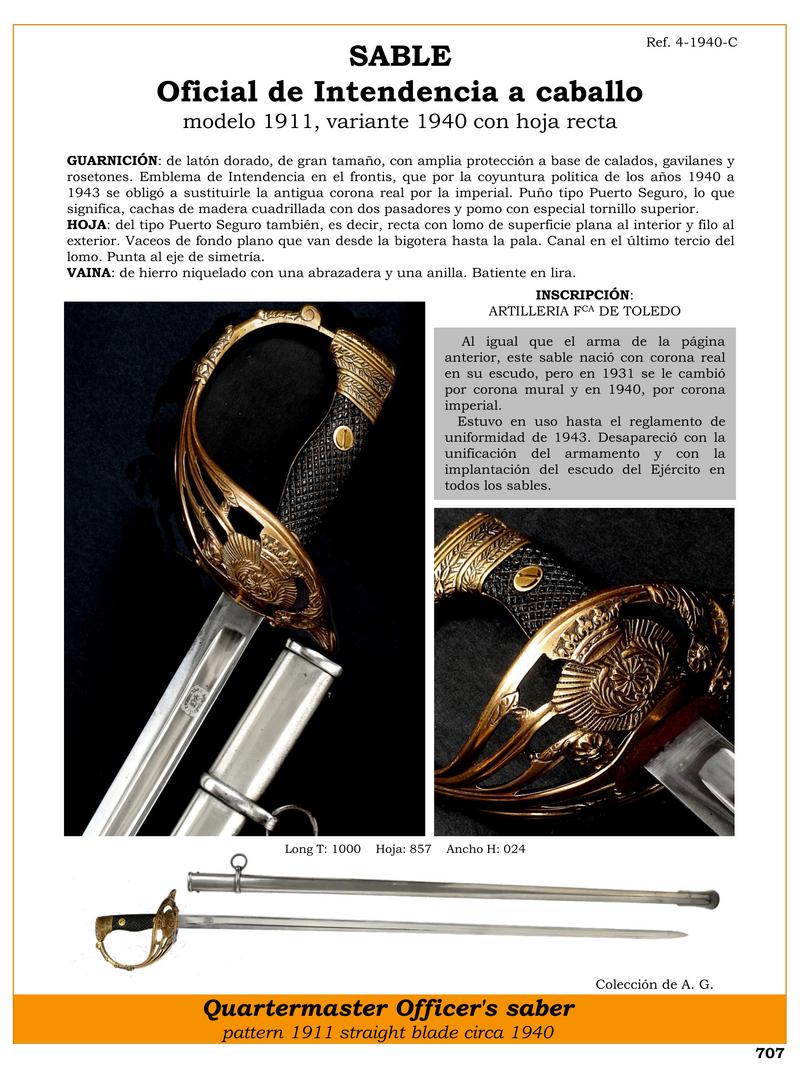 sable oficial de intendencia a caballo modelo 1911 variante 1940 con hoja recta jpg 1751951369 1751951671 - Official Saber 1911: History and Unique Features