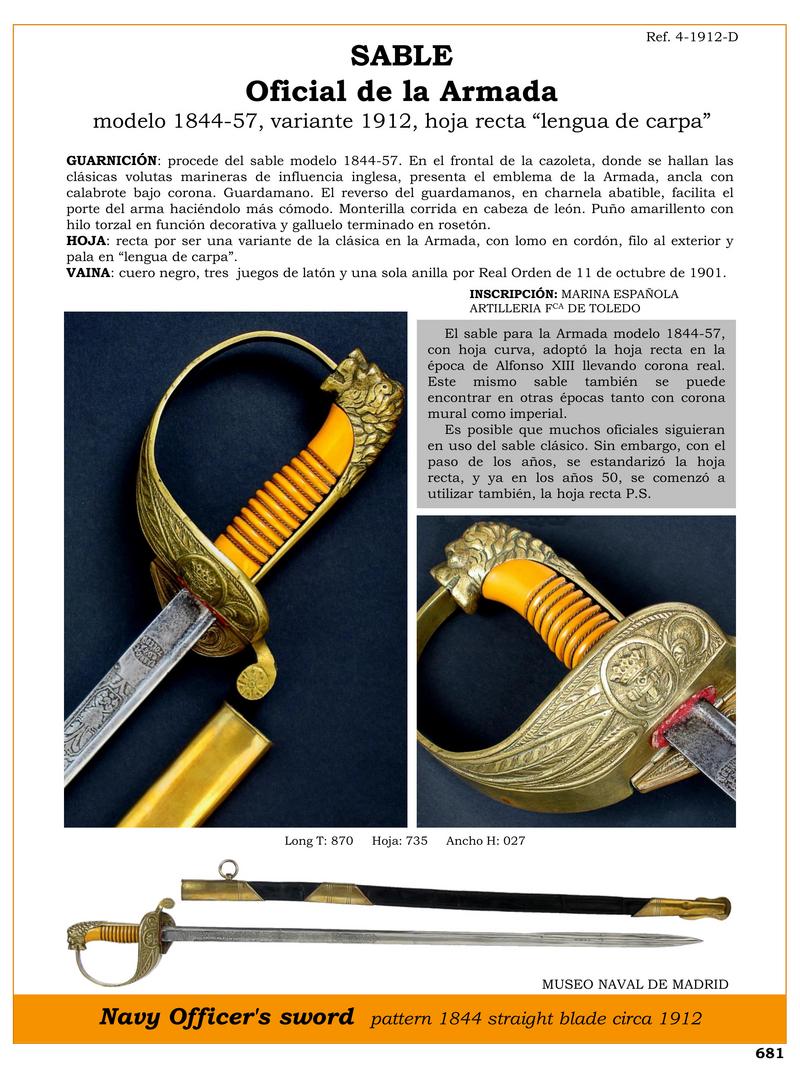 sable oficial de la armada modelo 1844 57 variante 1912 hoja rectra lengua de carpa jpg 1751389766 1751390071 - Official Navy Saber: The Straight Blade 1844-57