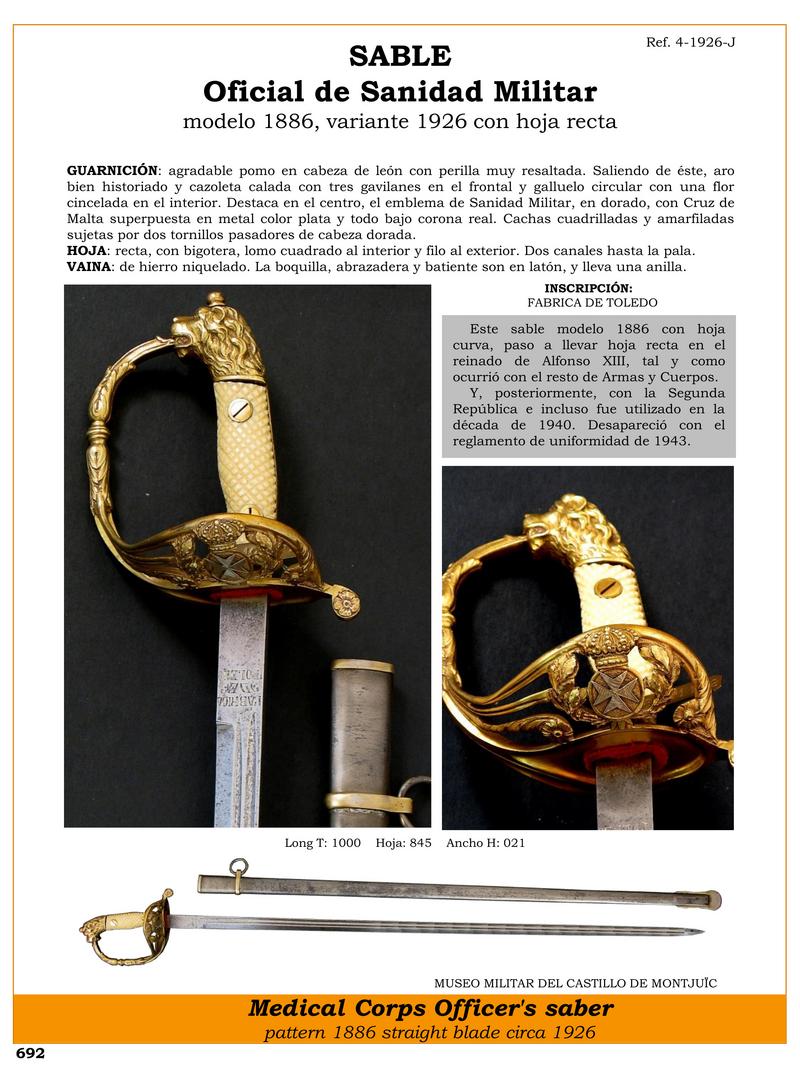 sable oficial de sanidad militar modelo 1886 variante 1926 con hoja recta jpg 1751627365 1751627789 - Military Medical Saber: Elegance and History in a Single Weapon