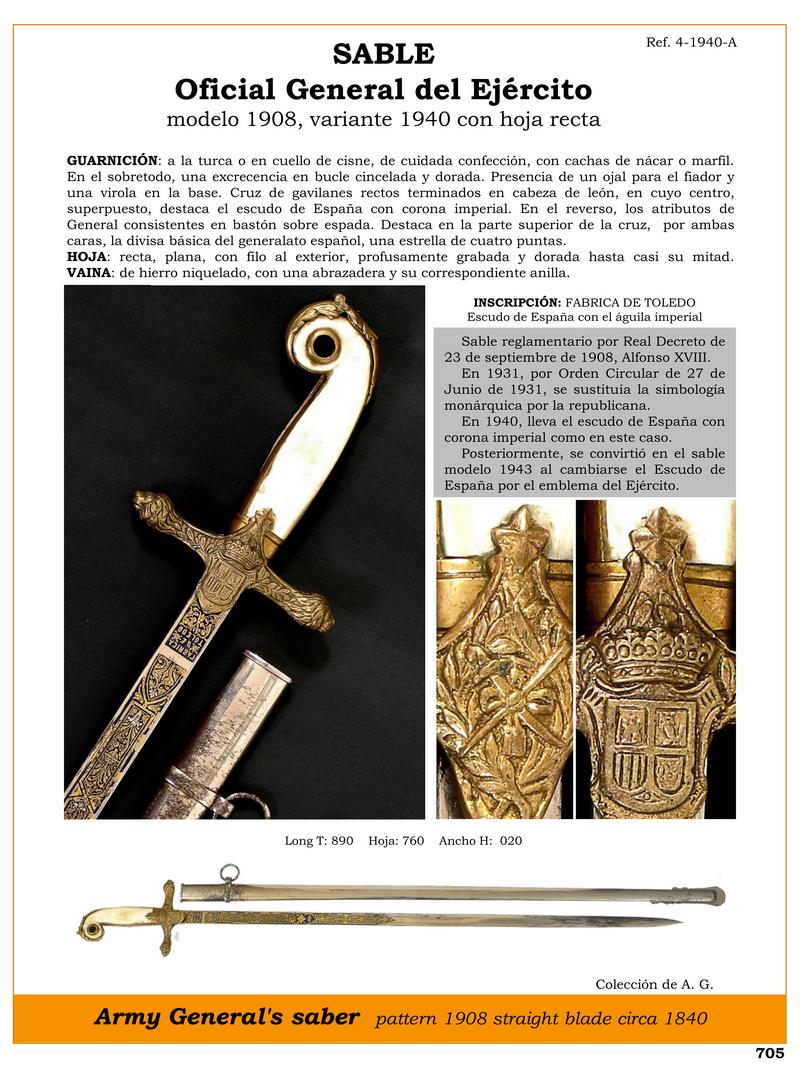 sable oficial general del ejrcito model 1908 variante 1940 con hoja rectta jpg 1751908170 1751908498 - Spanish Military Saber 1908: Exclusive Design and Unique Details
