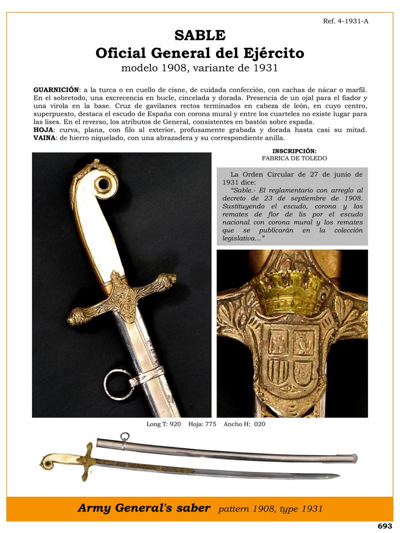 sable oficial general del ejrcito modelo 1908 variante de 1931 jpg 1751648972 1751649270 - General Military Saber 1908: Elegant and Functional Design
