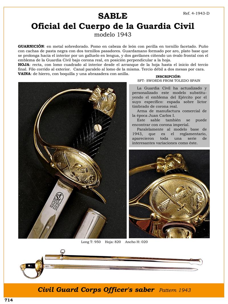sable ref 4 1943 d oficial del cuerpo de la guardia civil modelo 1943 jpg 1752080970 1752081271 - Civil Guard Saber Model 1943: Details and Exclusivities
