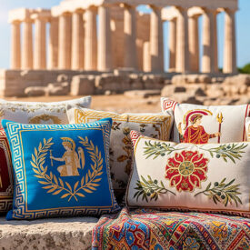 greek and spartan cushions a journey to the heart of antiquity 275x275 - Corinthian Helmets: The Helmet That Forged the Image of the Greek Warrior
