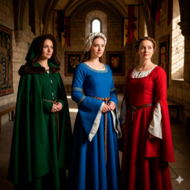 medieval garments for women a complete guide to styles fabrics and social significance 275x275 - Celtic, Viking, and Medieval Bags: History, Symbols, and Manufacturing Techniques