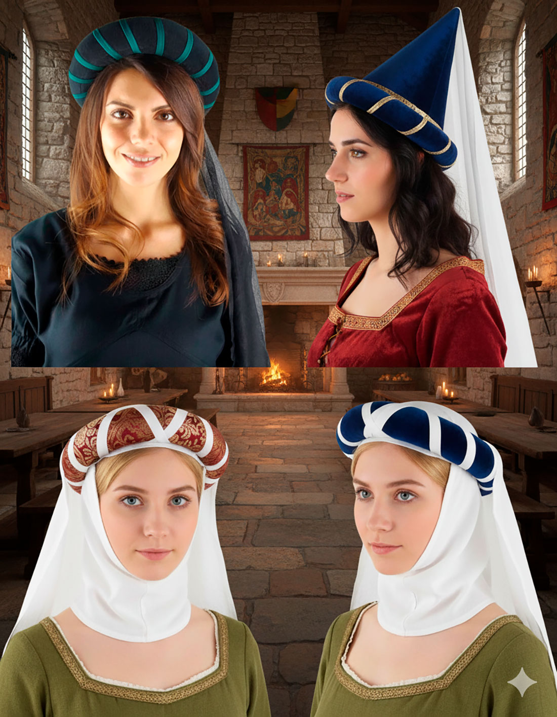 medieval headdresses history styles and how to choose a faithful replica - Medieval headdresses: history, styles and how to choose a faithful replica